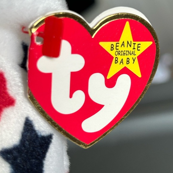 NWT Original TY Beanie Baby 1997 Glory The Bear With Matching Teenie Bear - Picture 9 of 12